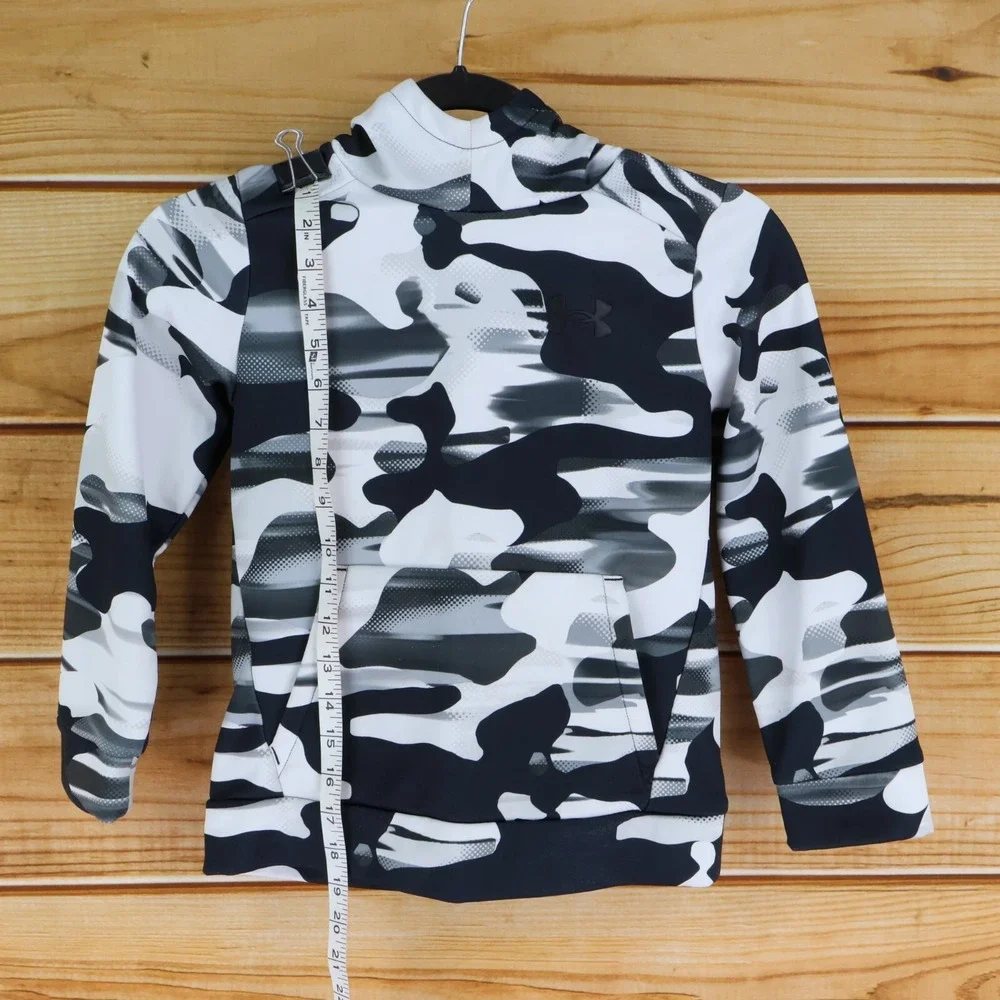Under Armour Sweatshirt Pullover Boys‎ YSM Black Camouflage Hooded Front Pocket